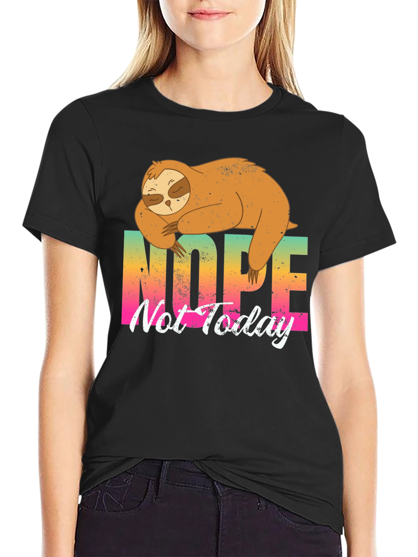 Nope Not Today Sloth Graphic T-Shirt