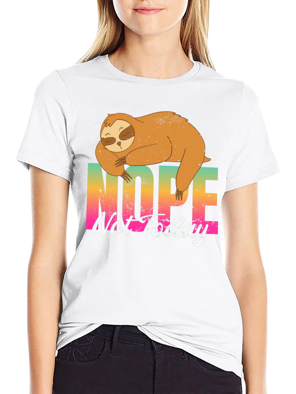Nope Not Today Sloth Graphic T-Shirt