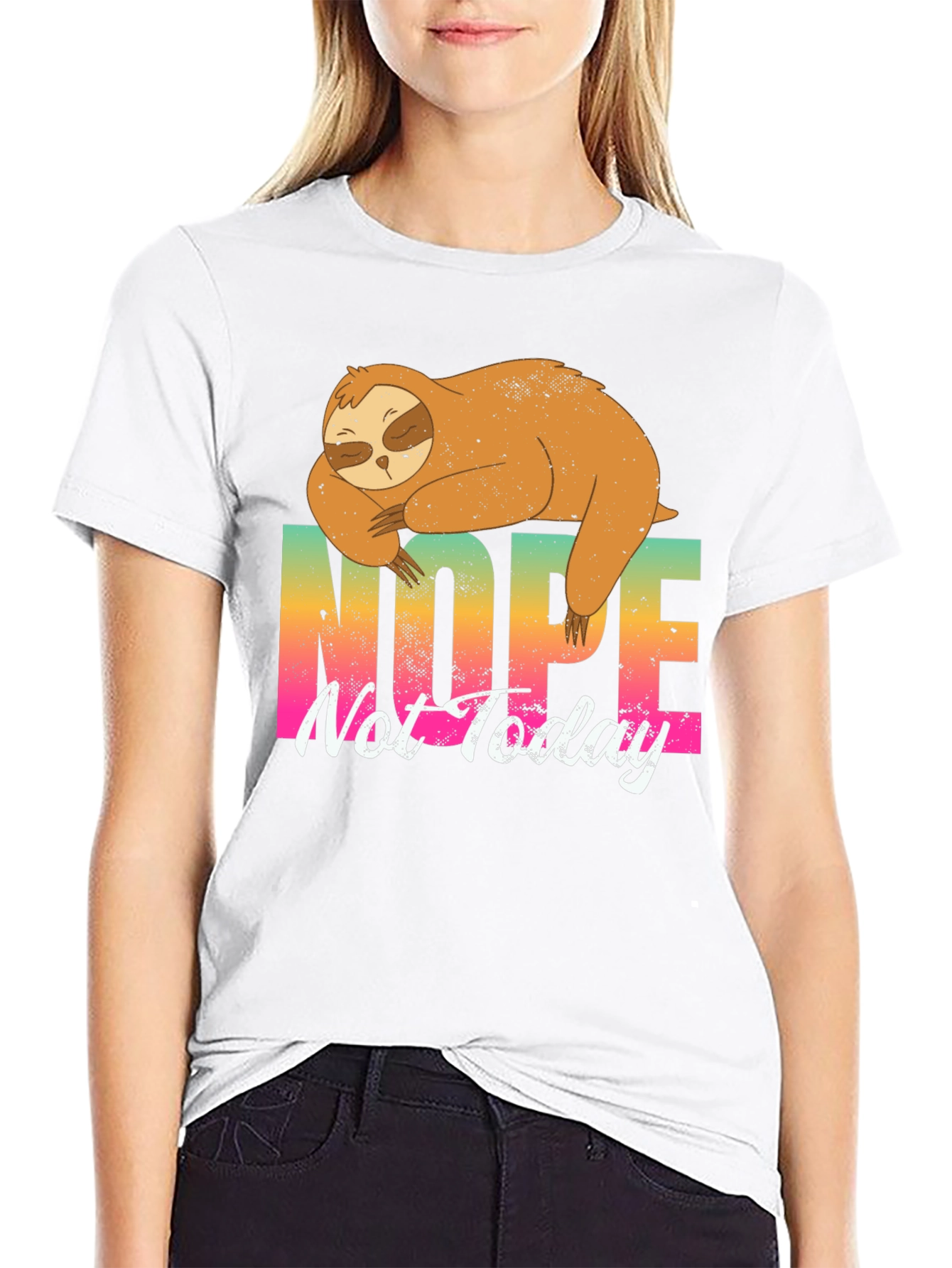 Nope Not Today Sloth Graphic T-Shirt