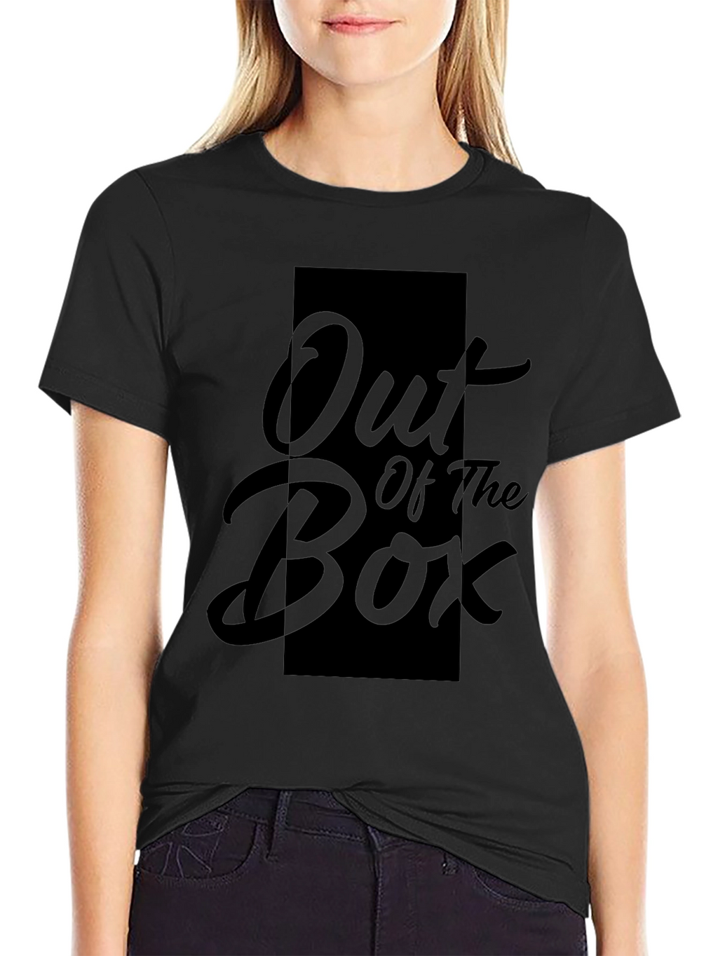Out of the Box Graphic Print Black T-Shirt