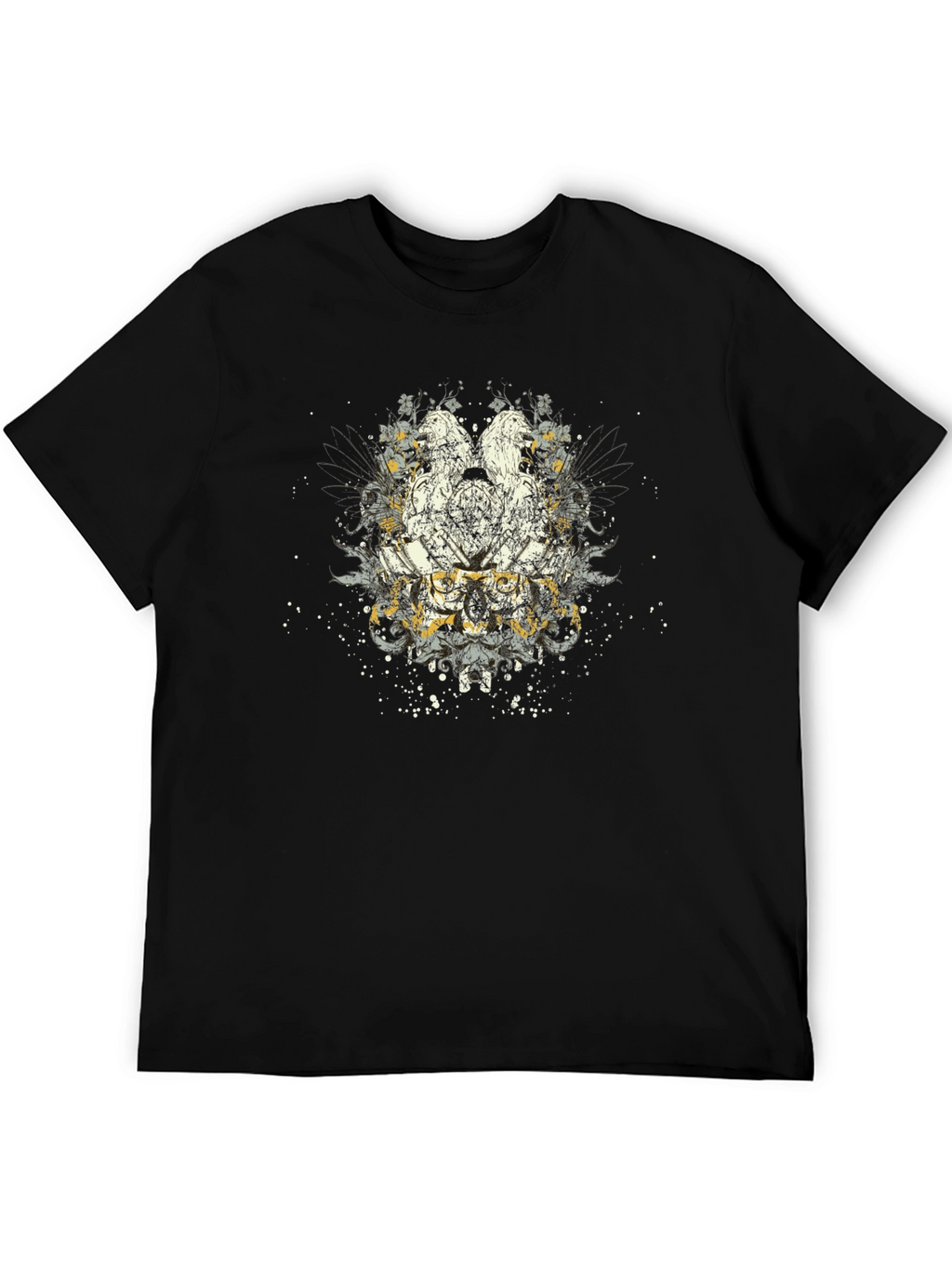 Graphic Eagle Print Black T-Shirt