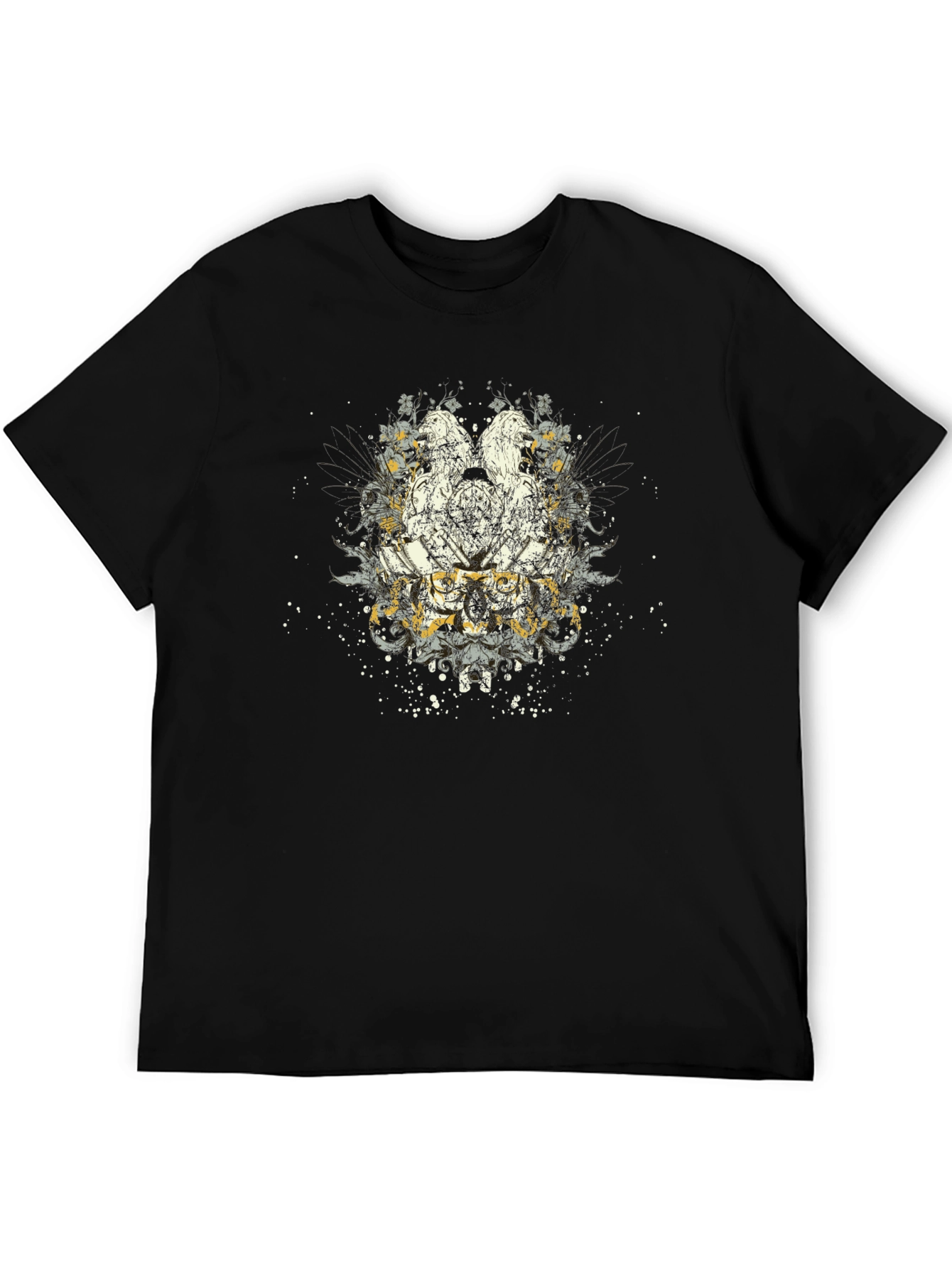 Graphic Eagle Print Black T-Shirt
