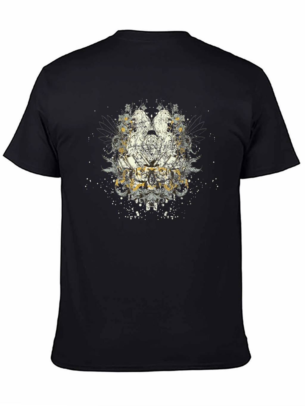 Graphic Eagle Print Black T-Shirt