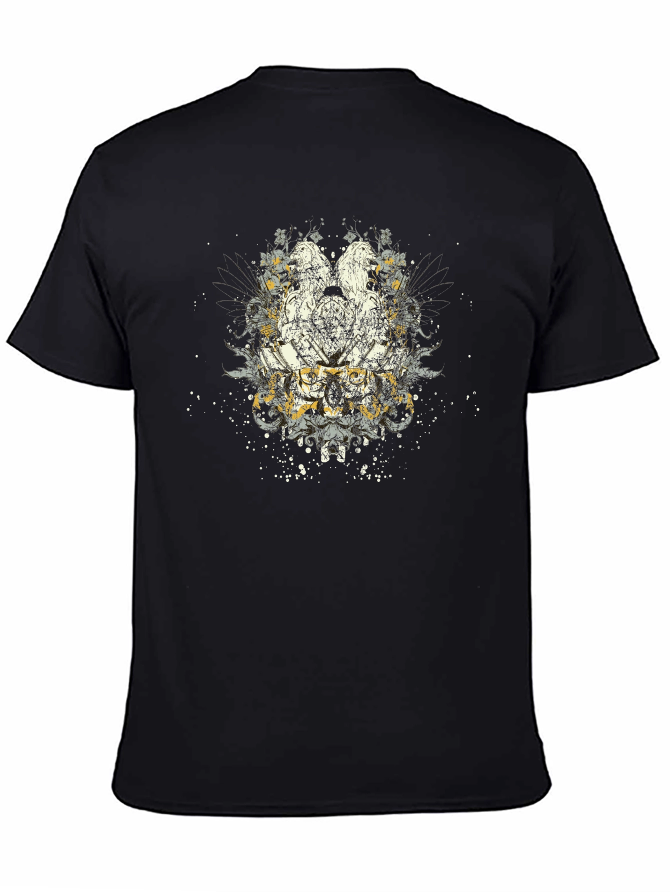 Graphic Eagle Print Black T-Shirt