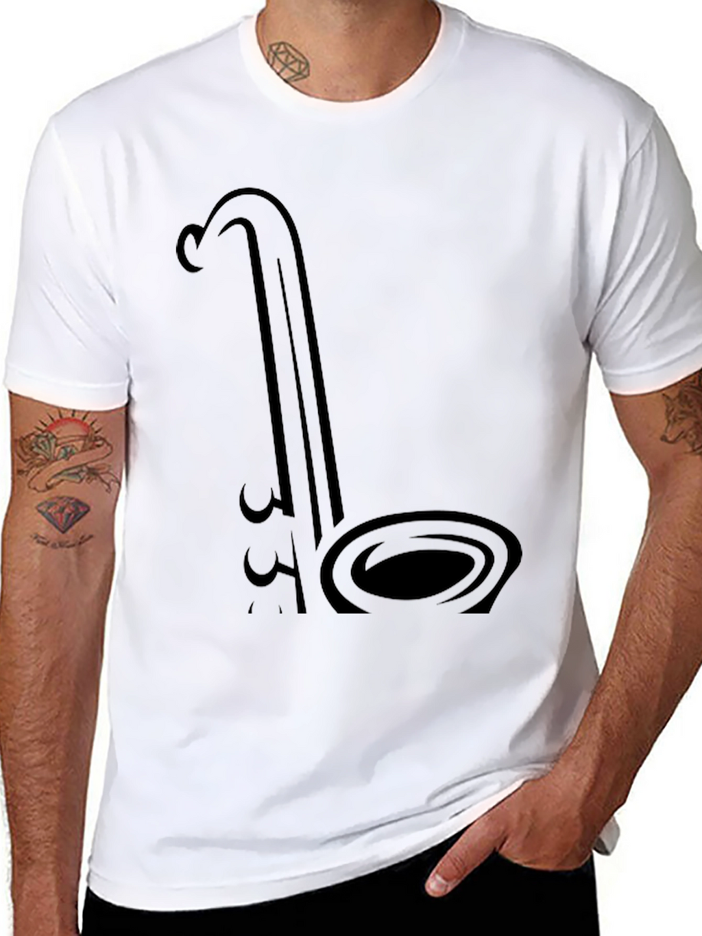 Saxophone Graphic Black T-Shirt - Musician Style