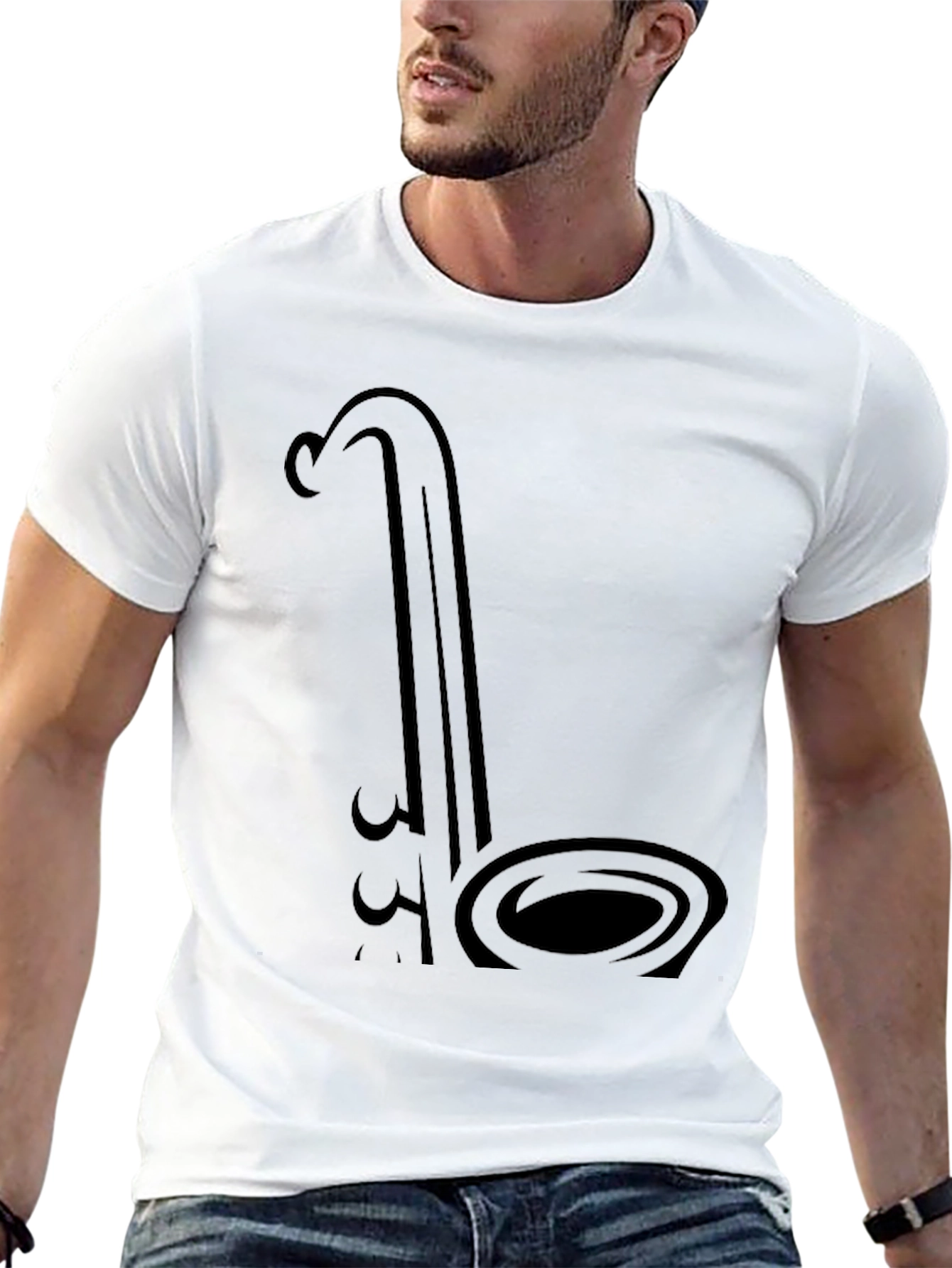 Saxophone Graphic Black T-Shirt - Musician Style