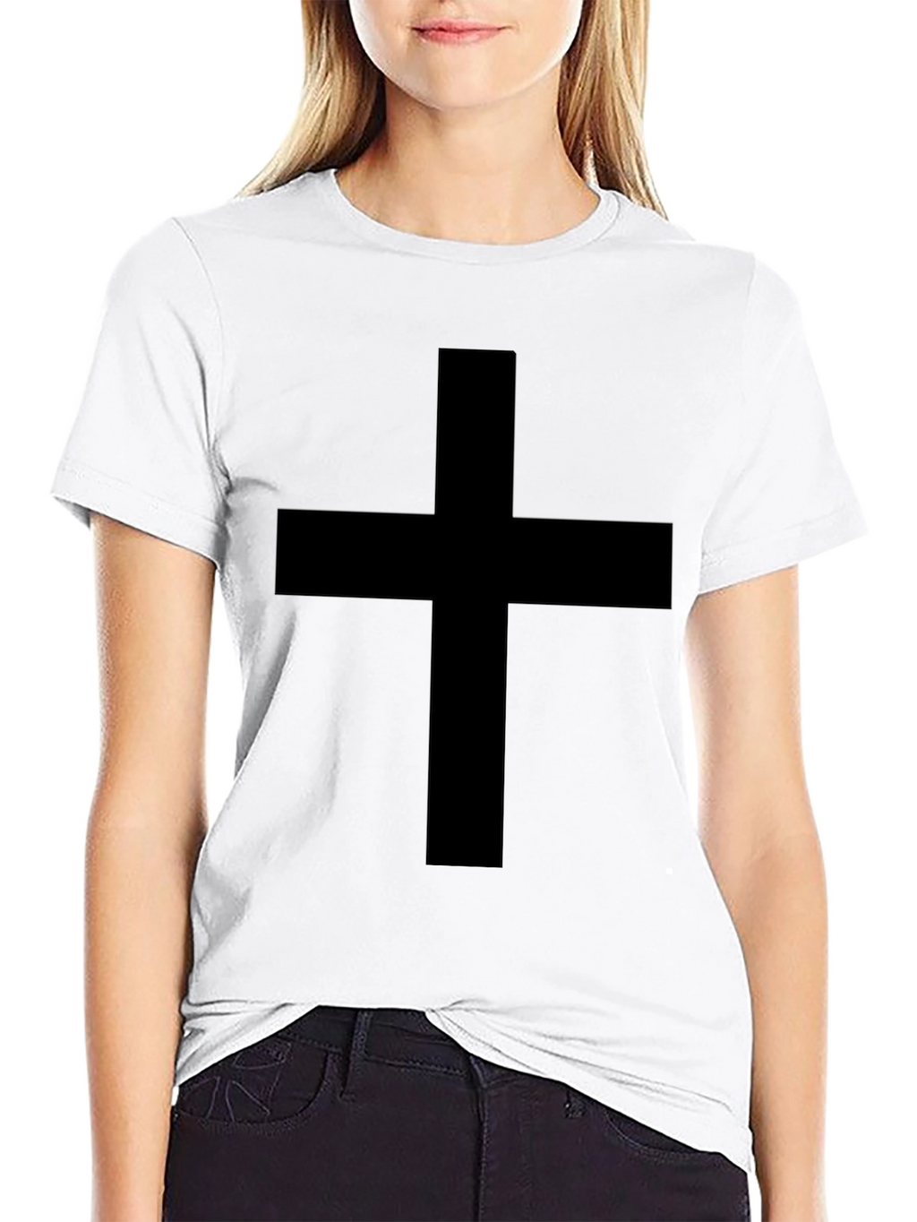 Black Cross Graphic Tee - Classic Style