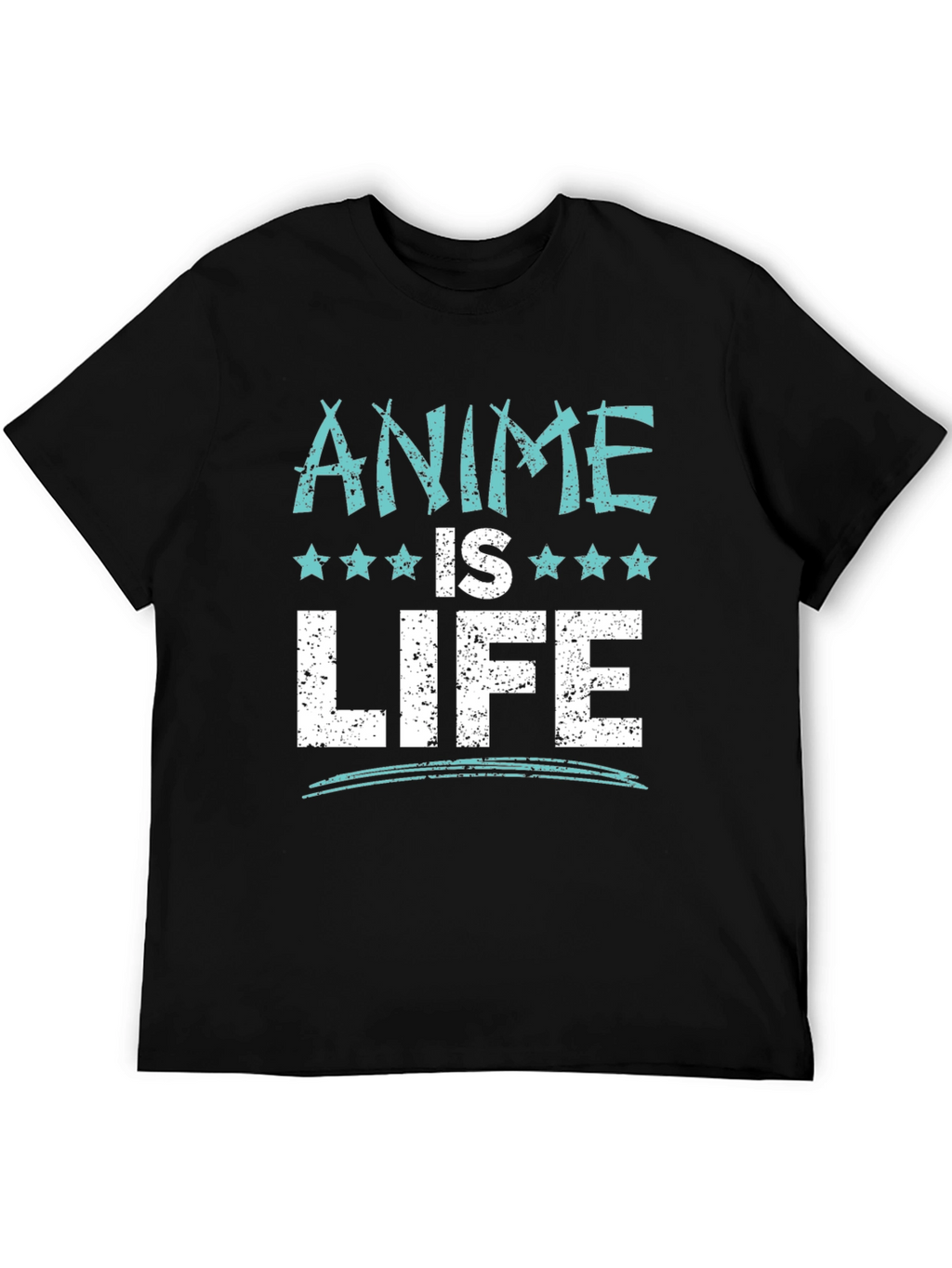 Anime Is Life Graphic Tee - Black