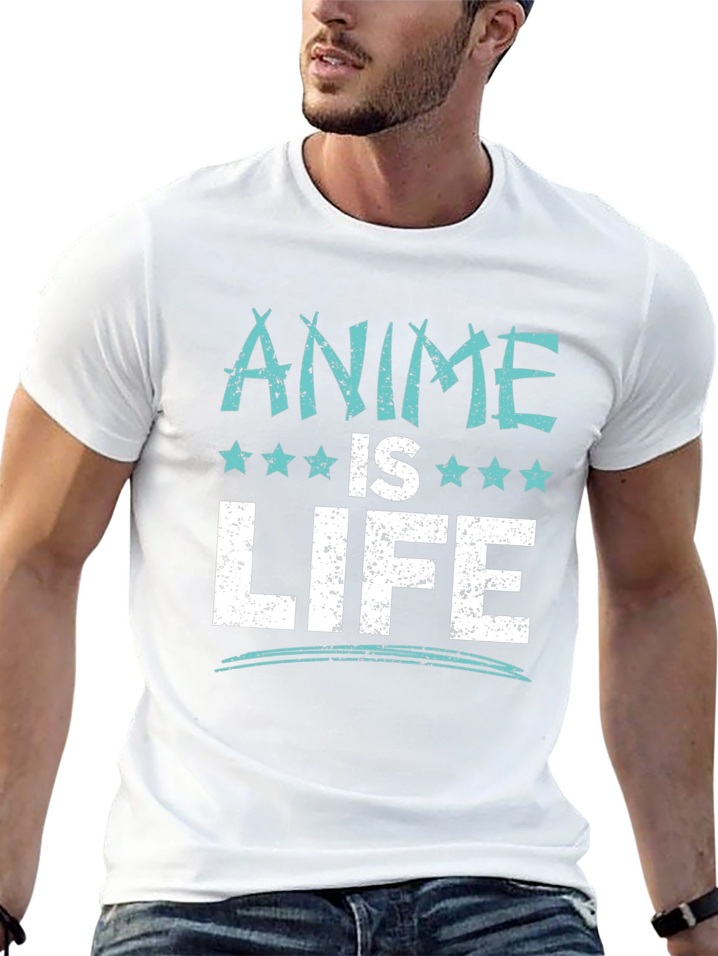 Anime Is Life Graphic Tee - Black