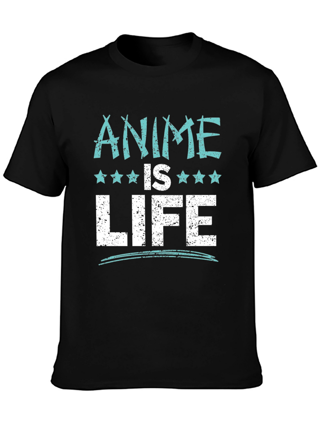 Anime Is Life Graphic Tee - Black