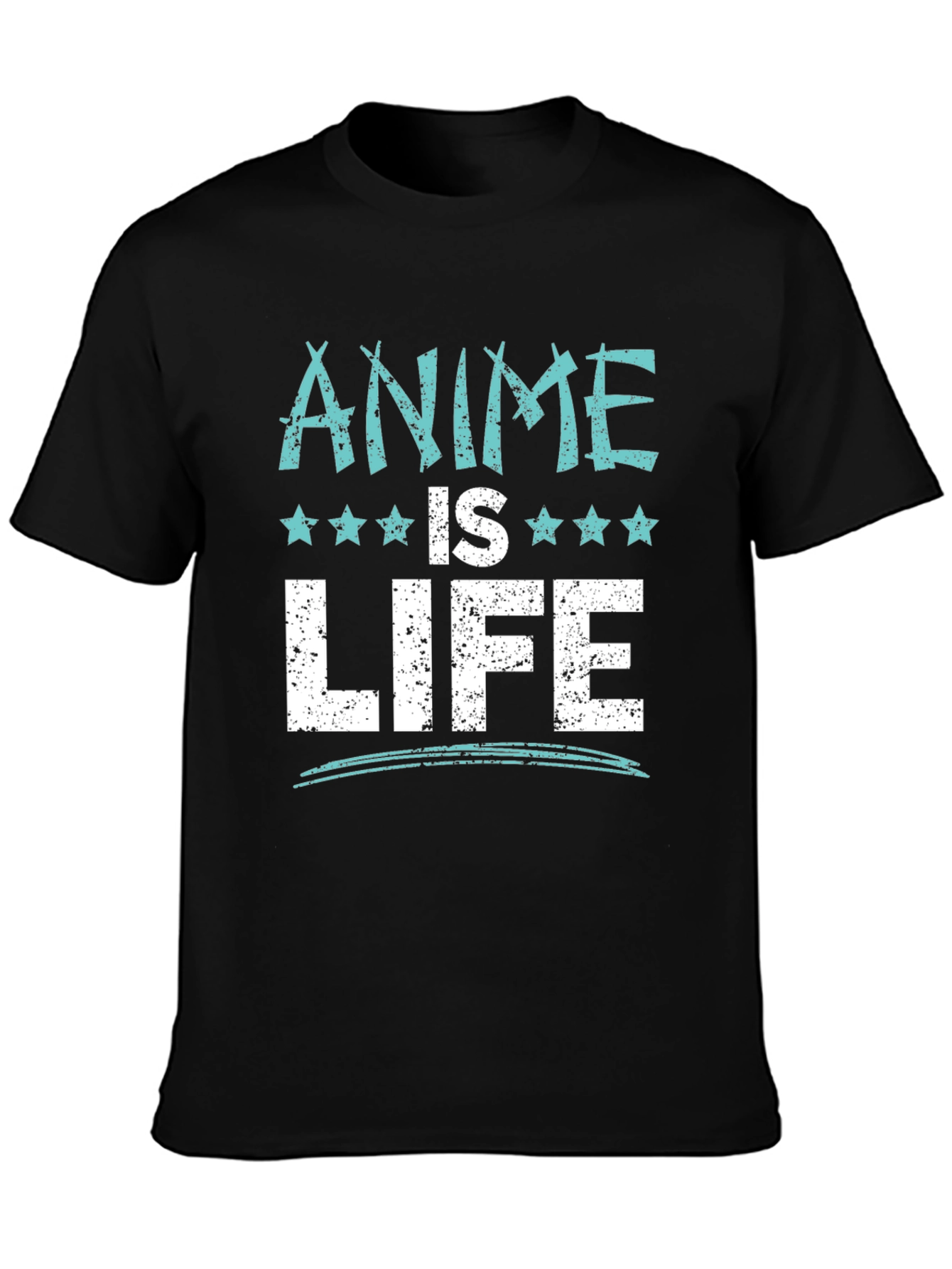 Anime Is Life Graphic Tee - Black