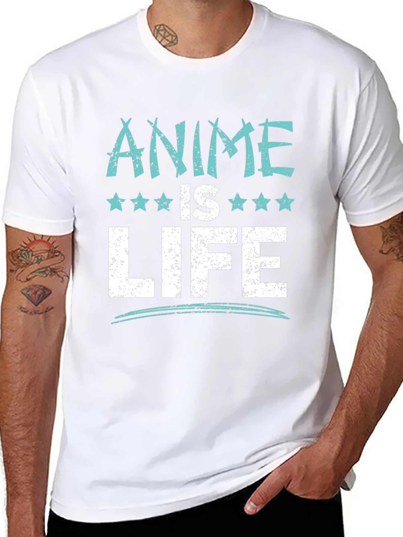 Anime Is Life Graphic Tee - Black
