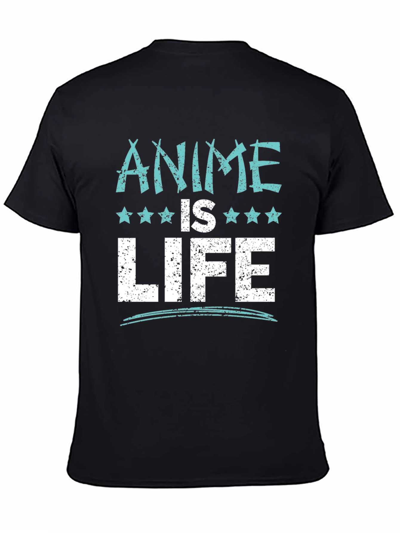Anime Is Life Graphic Tee - Black