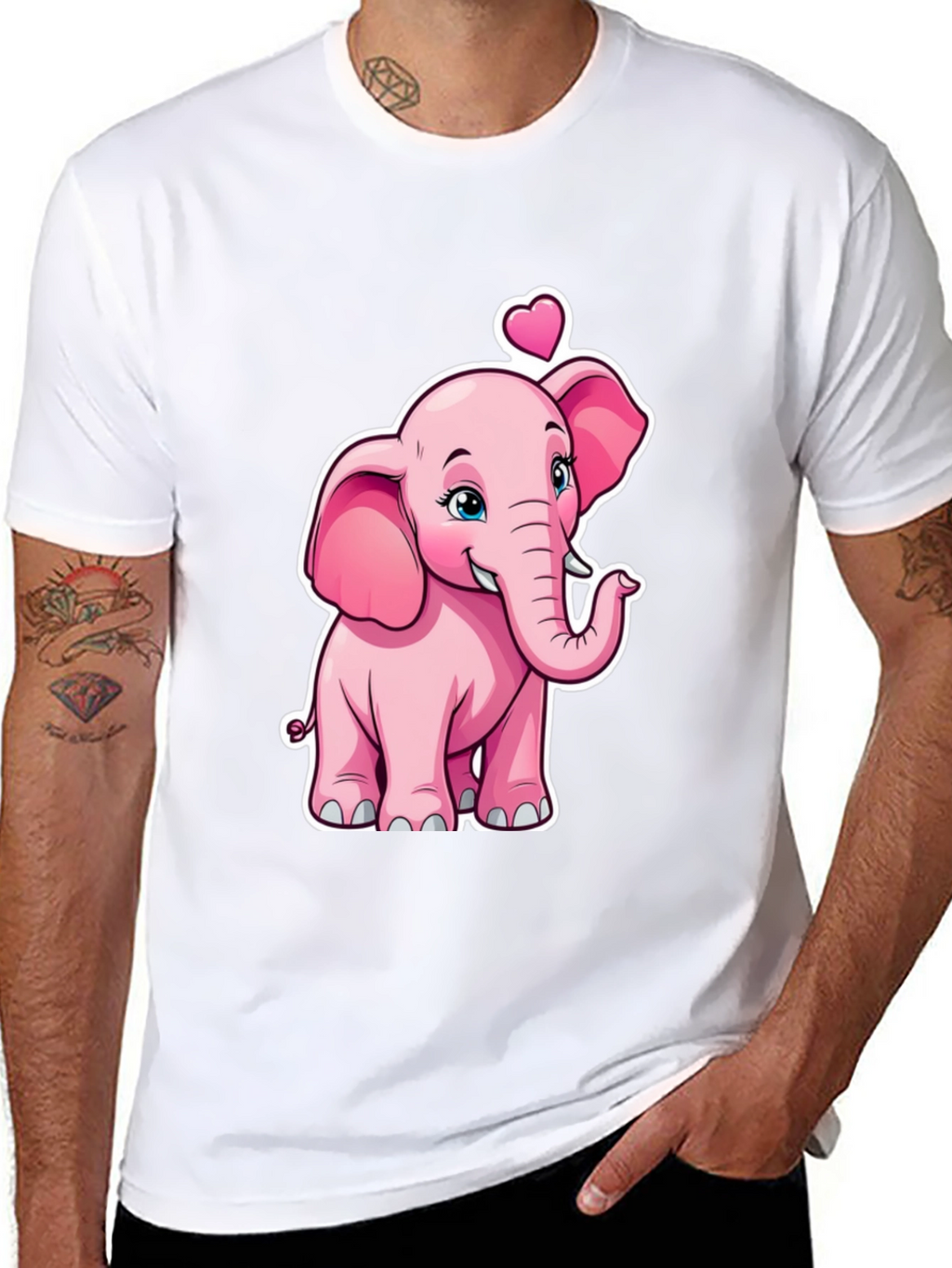 Cute Pink Elephant Valentines Day T-Shirt