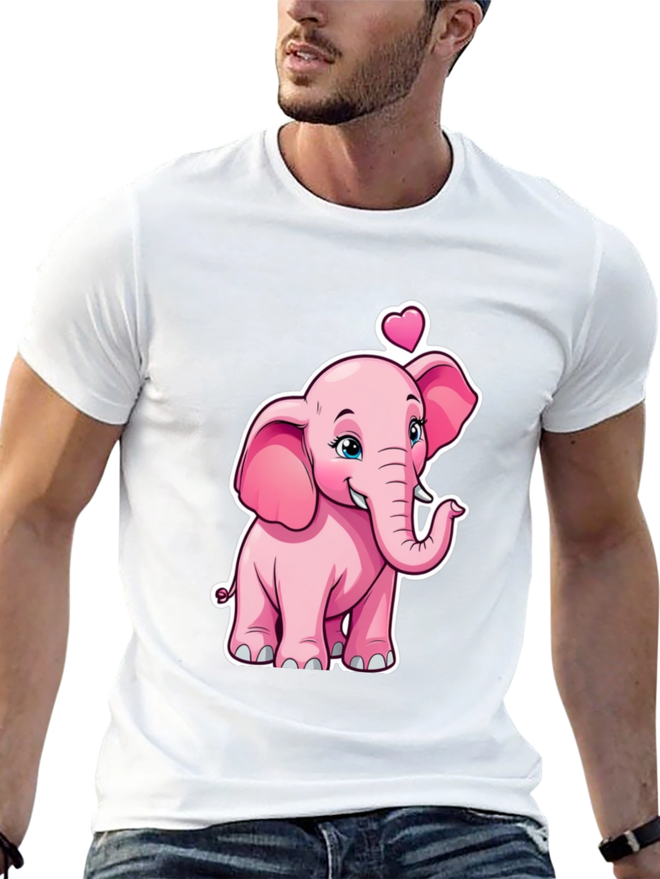 Cute Pink Elephant Valentines Day T-Shirt