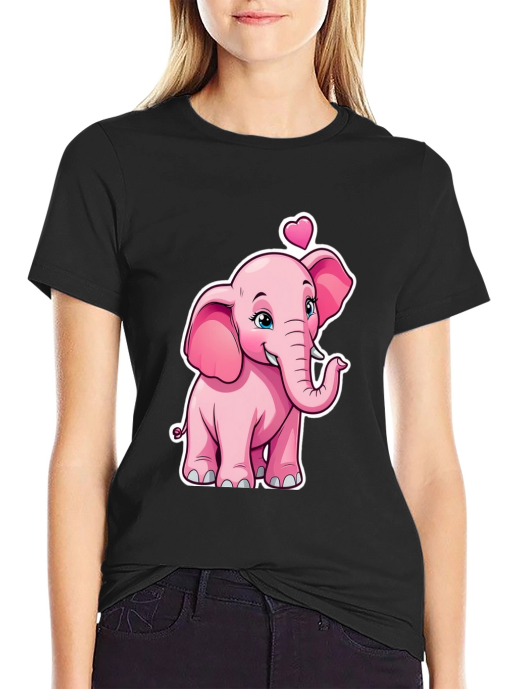 Cute Pink Elephant Valentines Day T-Shirt