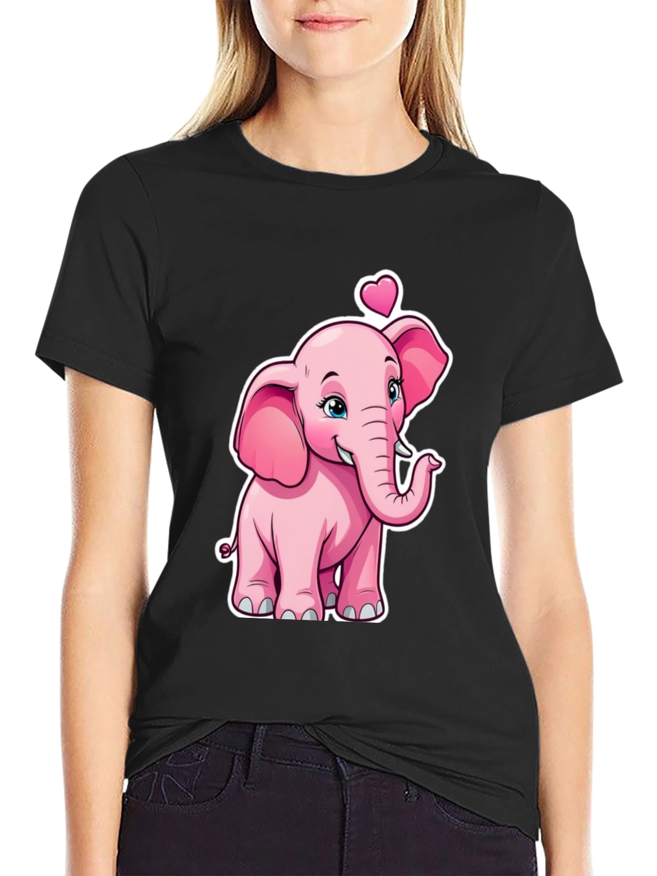 Cute Pink Elephant Valentines Day T-Shirt