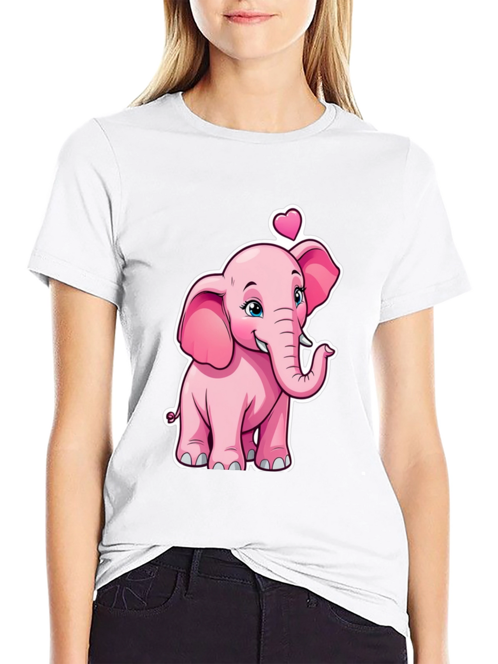 Cute Pink Elephant Valentines Day T-Shirt
