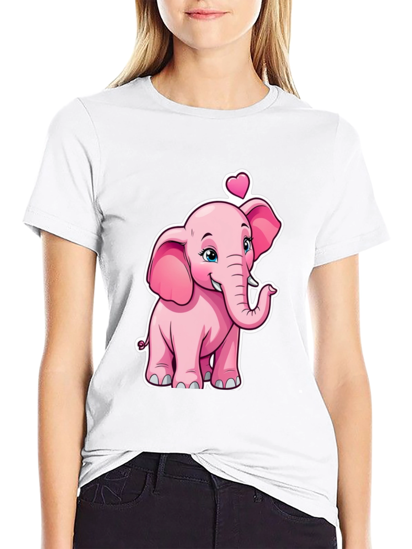 Cute Pink Elephant Valentines Day T-Shirt