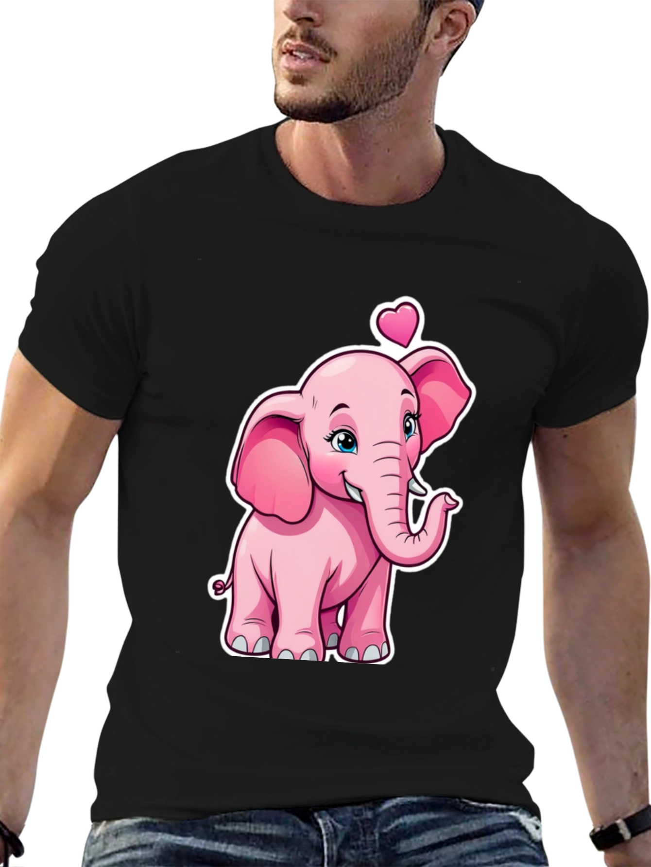Cute Pink Elephant Valentines Day T-Shirt