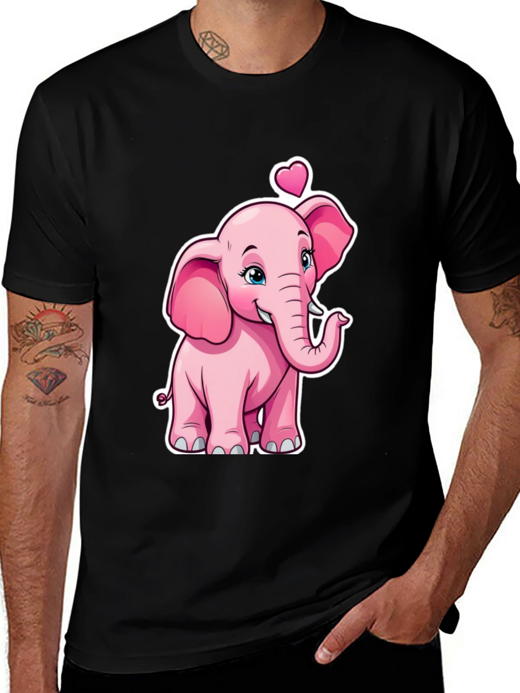 Cute Pink Elephant Valentines Day T-Shirt