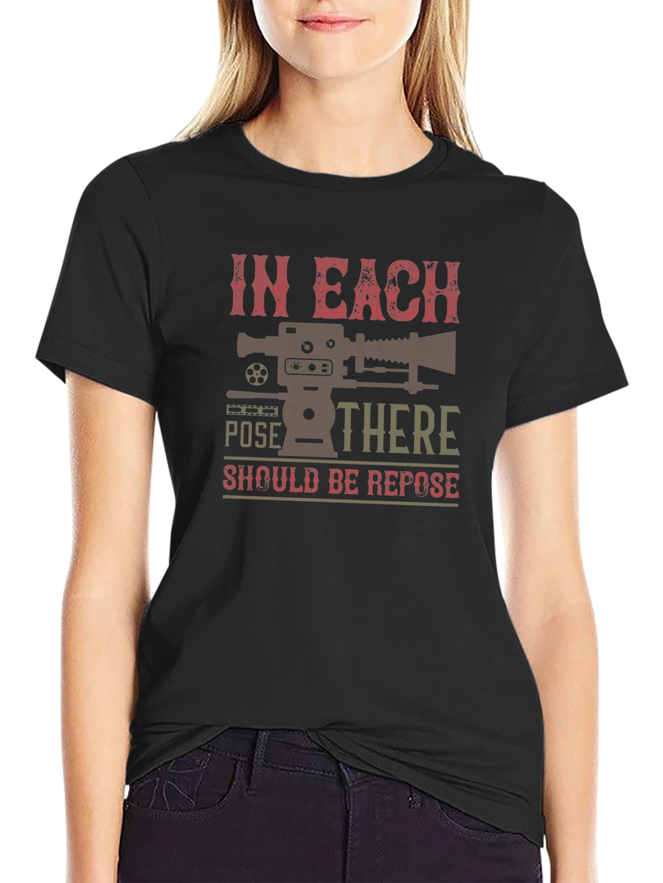 In Each Pose There Should Be Repose Black T-Shirt