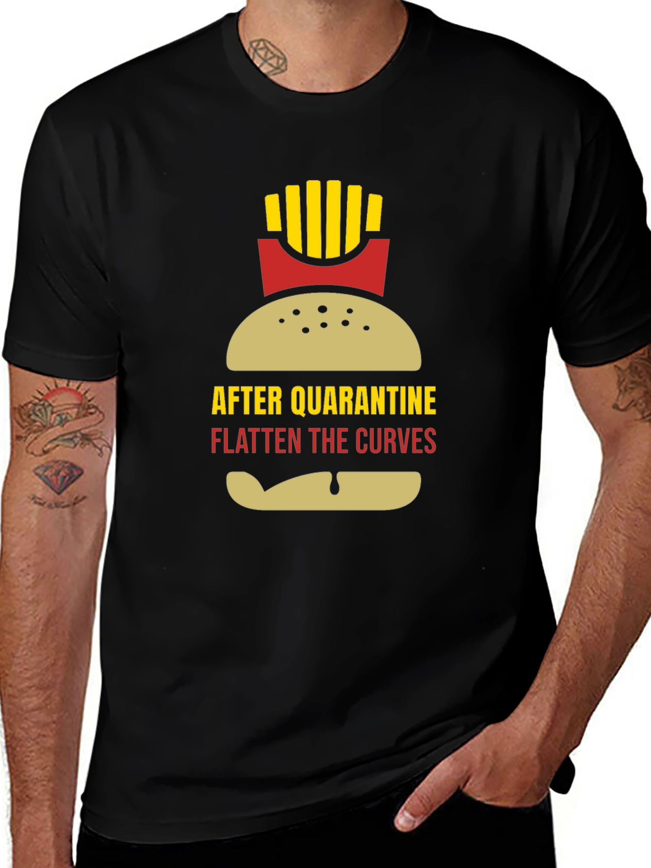 Funny Quarantine Burger & Fries Graphic Tee