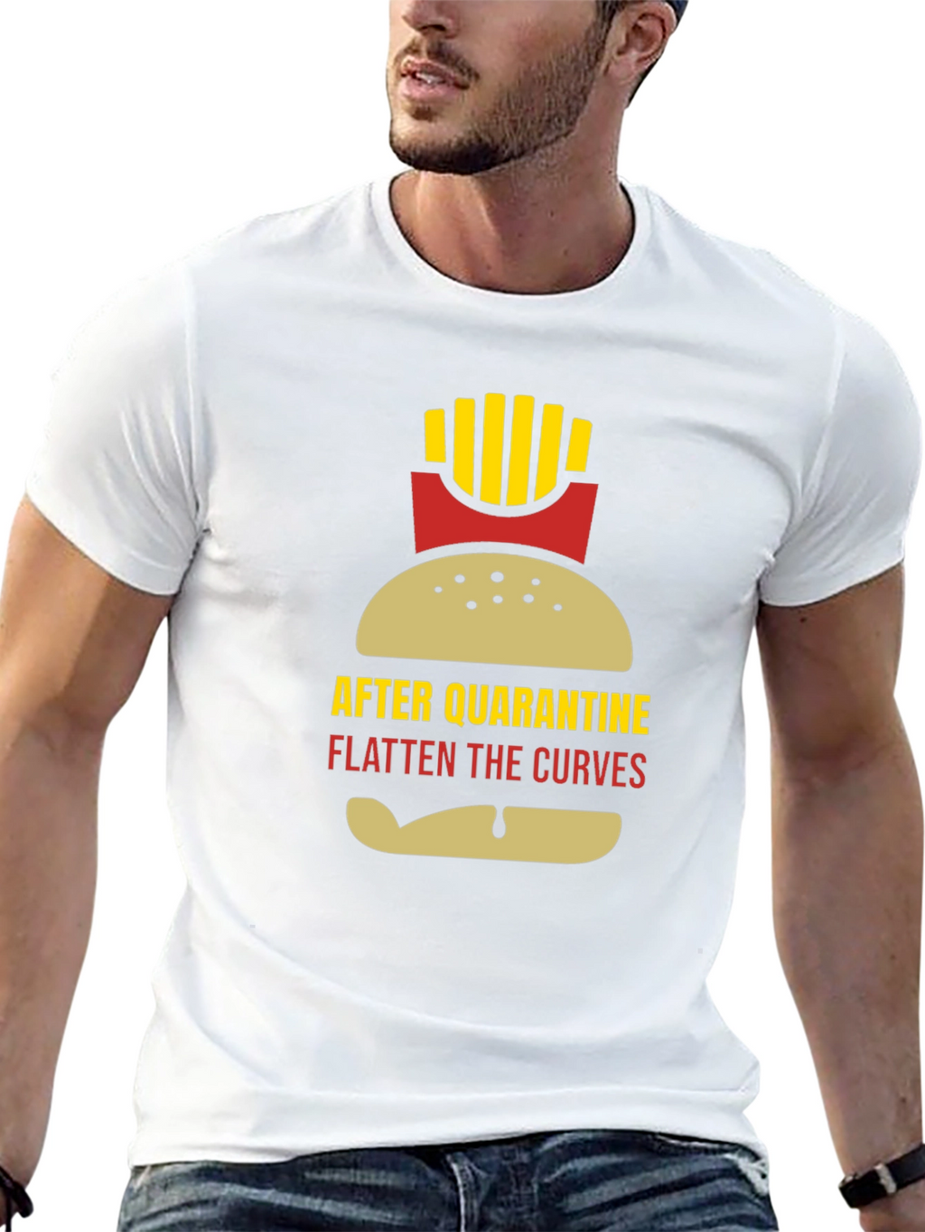 Funny Quarantine Burger & Fries Graphic Tee