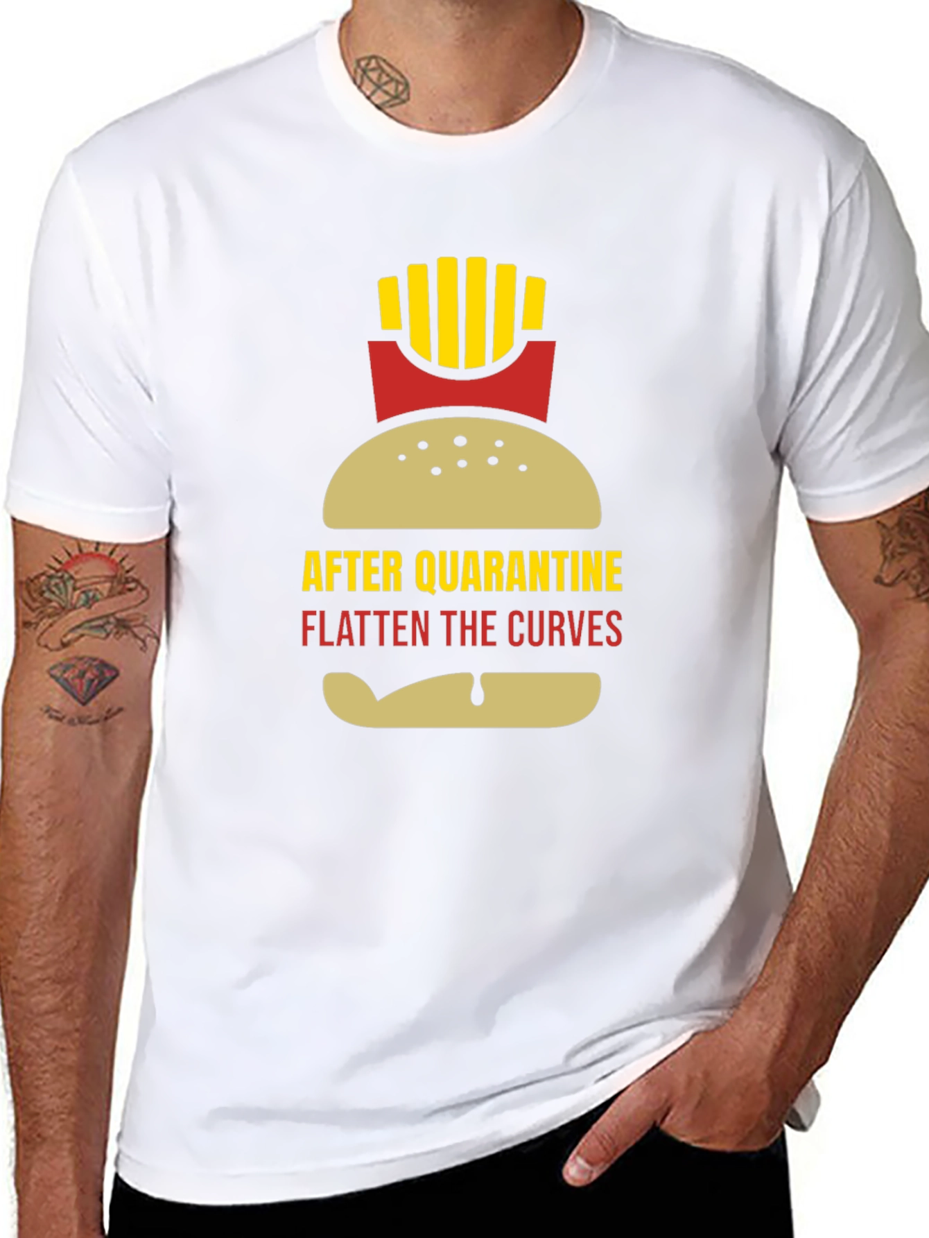 Funny Quarantine Burger & Fries Graphic Tee