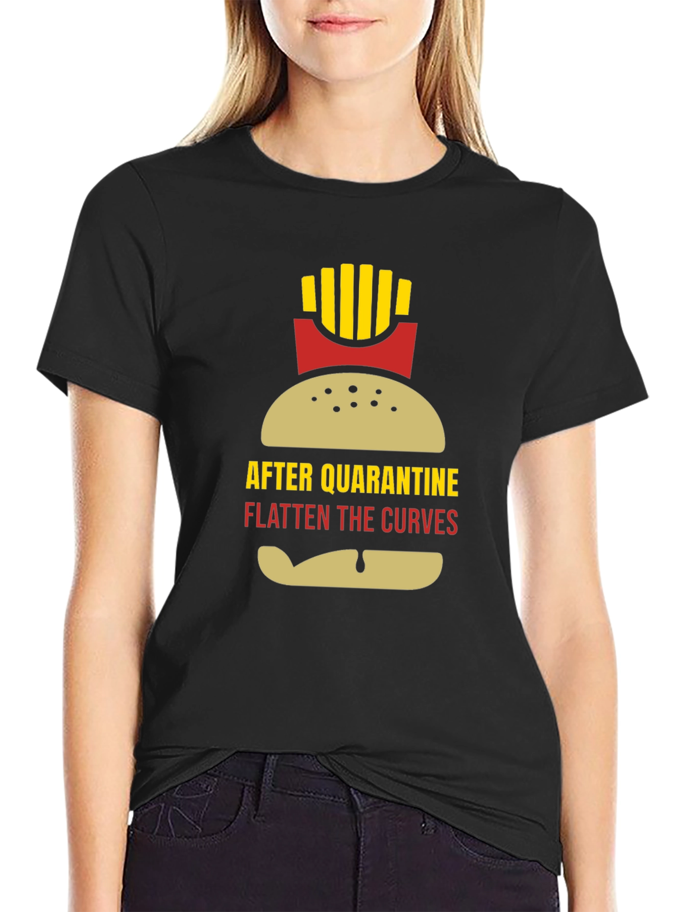 Funny Quarantine Burger & Fries Graphic Tee