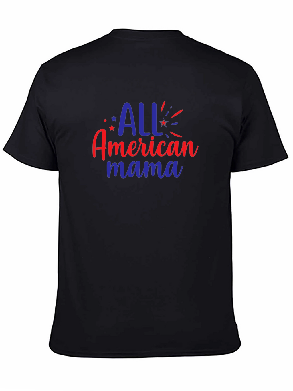 All American Mama Graphic Tee - Patriotic Black T-Shirt