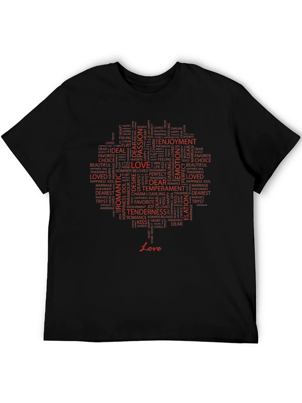 Love Word Art Black Tee