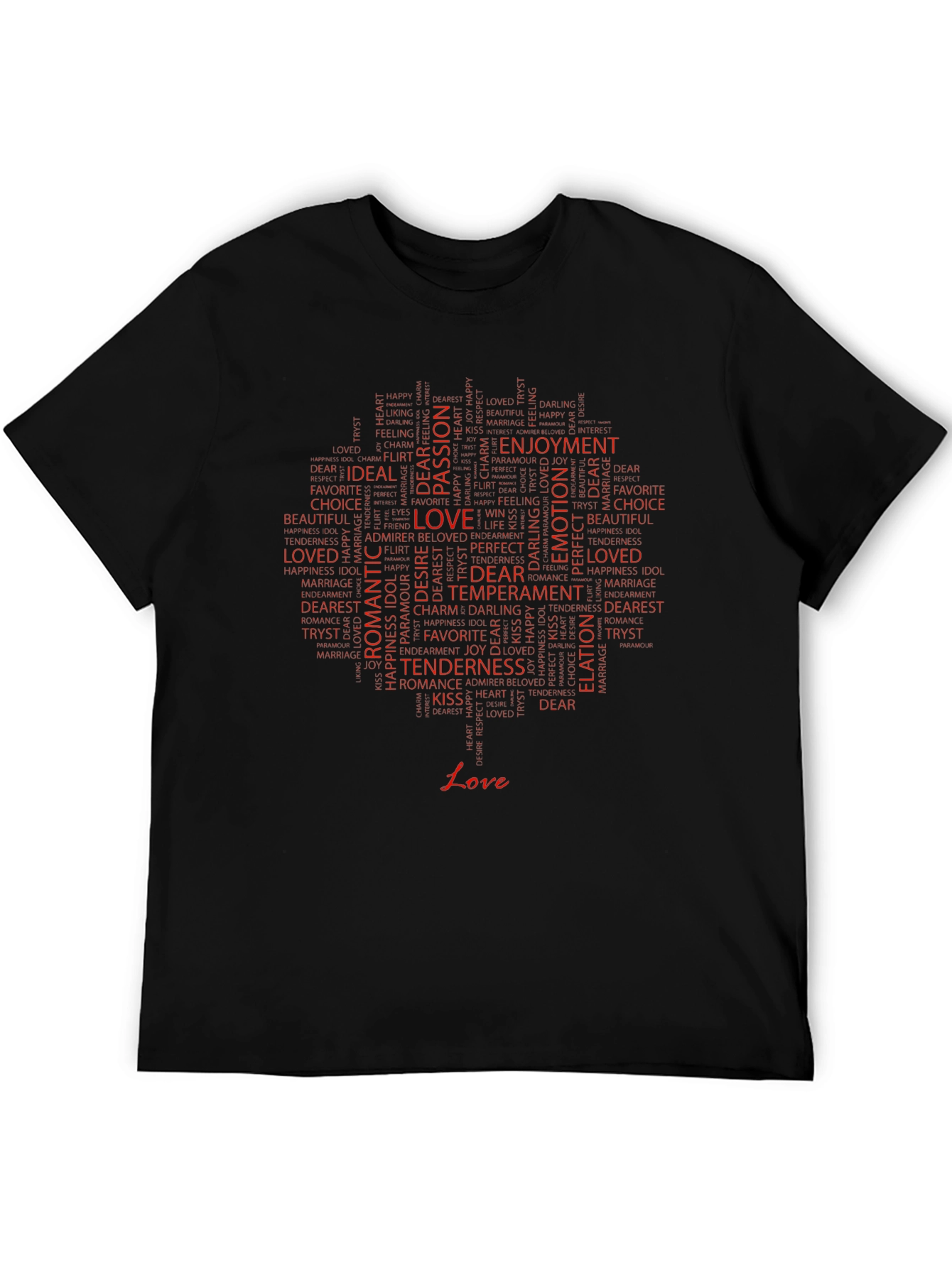 Love Word Art Black Tee