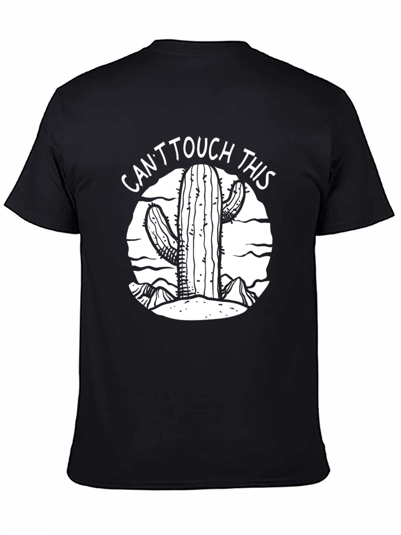 Cactus Graphic T-Shirt - Cant Touch This Black Tee