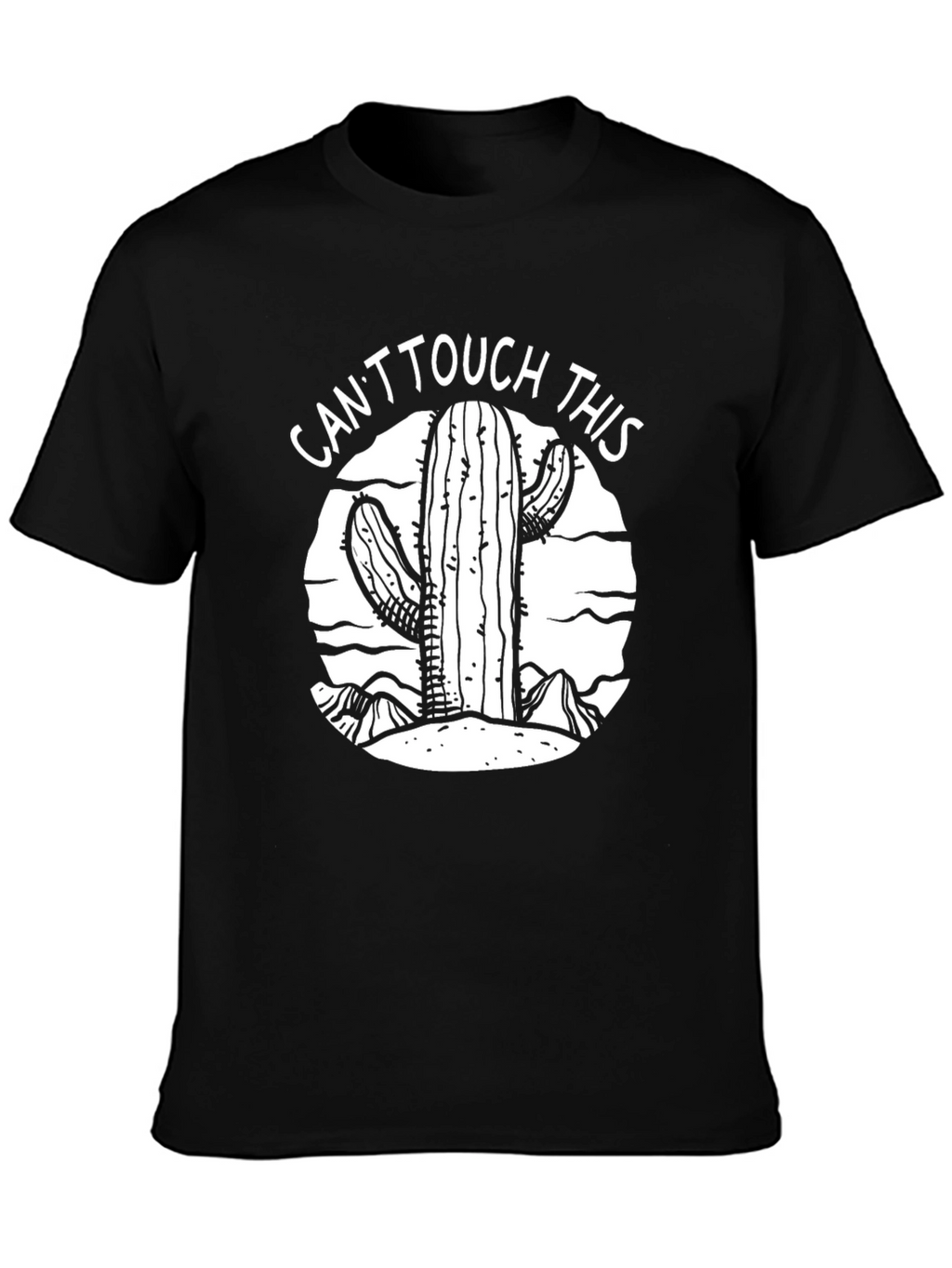 Cactus Graphic T-Shirt - Cant Touch This Black Tee