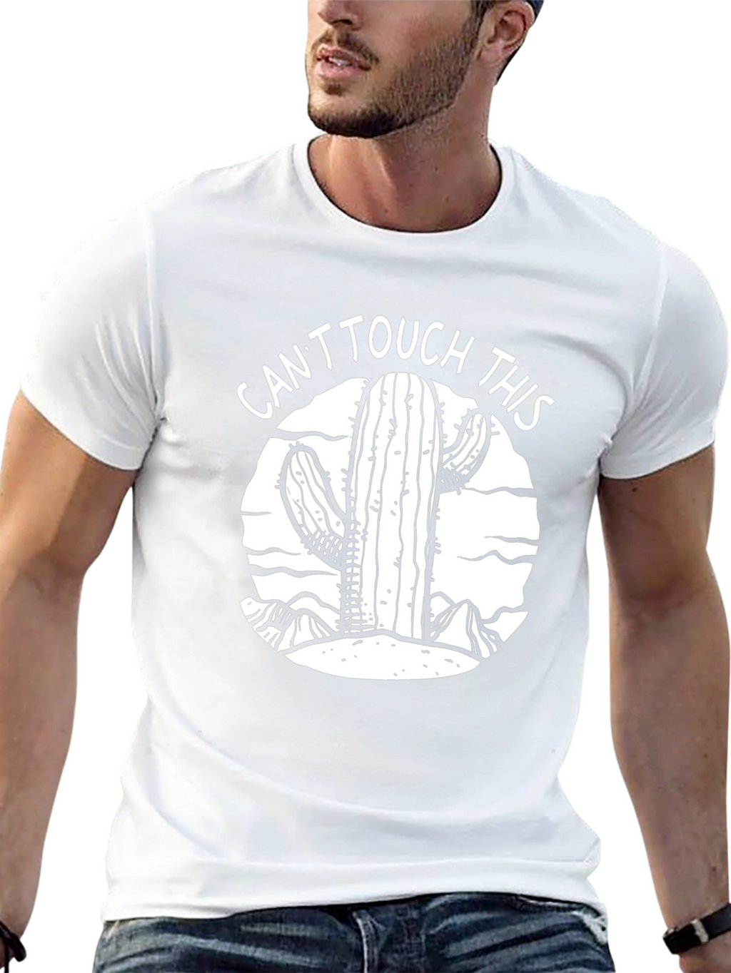 Cactus Graphic T-Shirt - Cant Touch This Black Tee