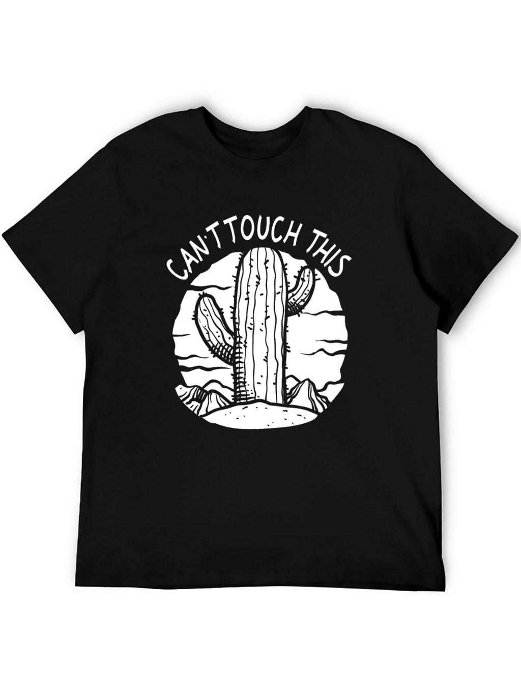 Cactus Graphic T-Shirt - Cant Touch This Black Tee