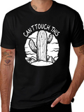 Cactus Graphic T-Shirt - Cant Touch This Black Tee