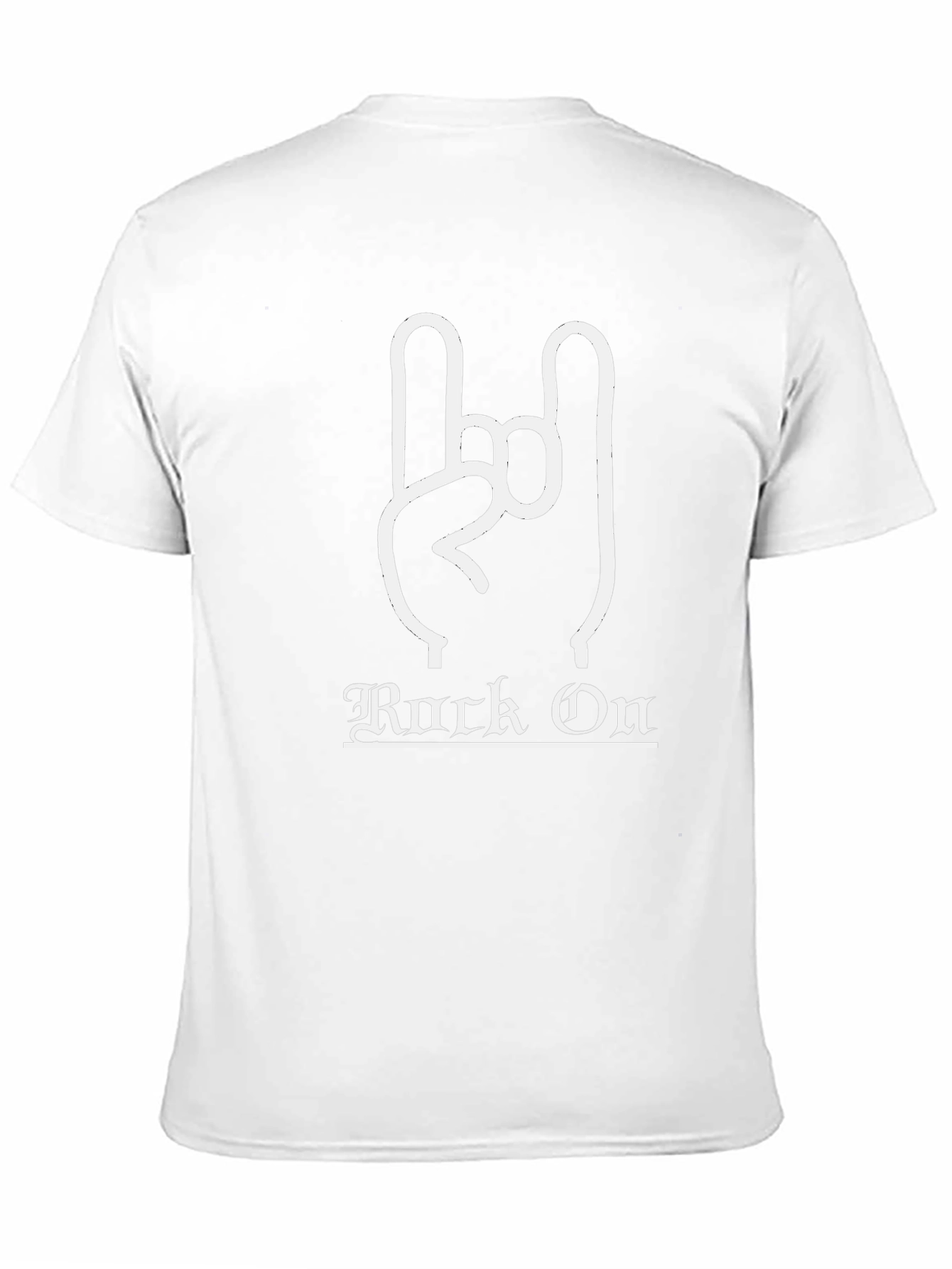 Rock On Black T-Shirt with Hand Gesture