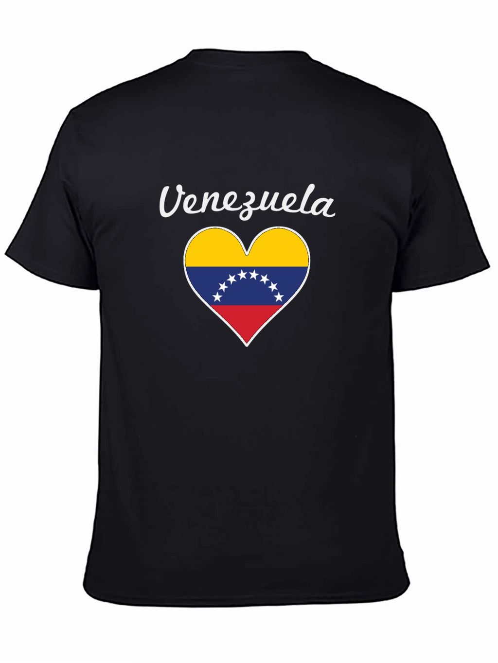 Venezuela Heart Flag Graphic Tee - Black