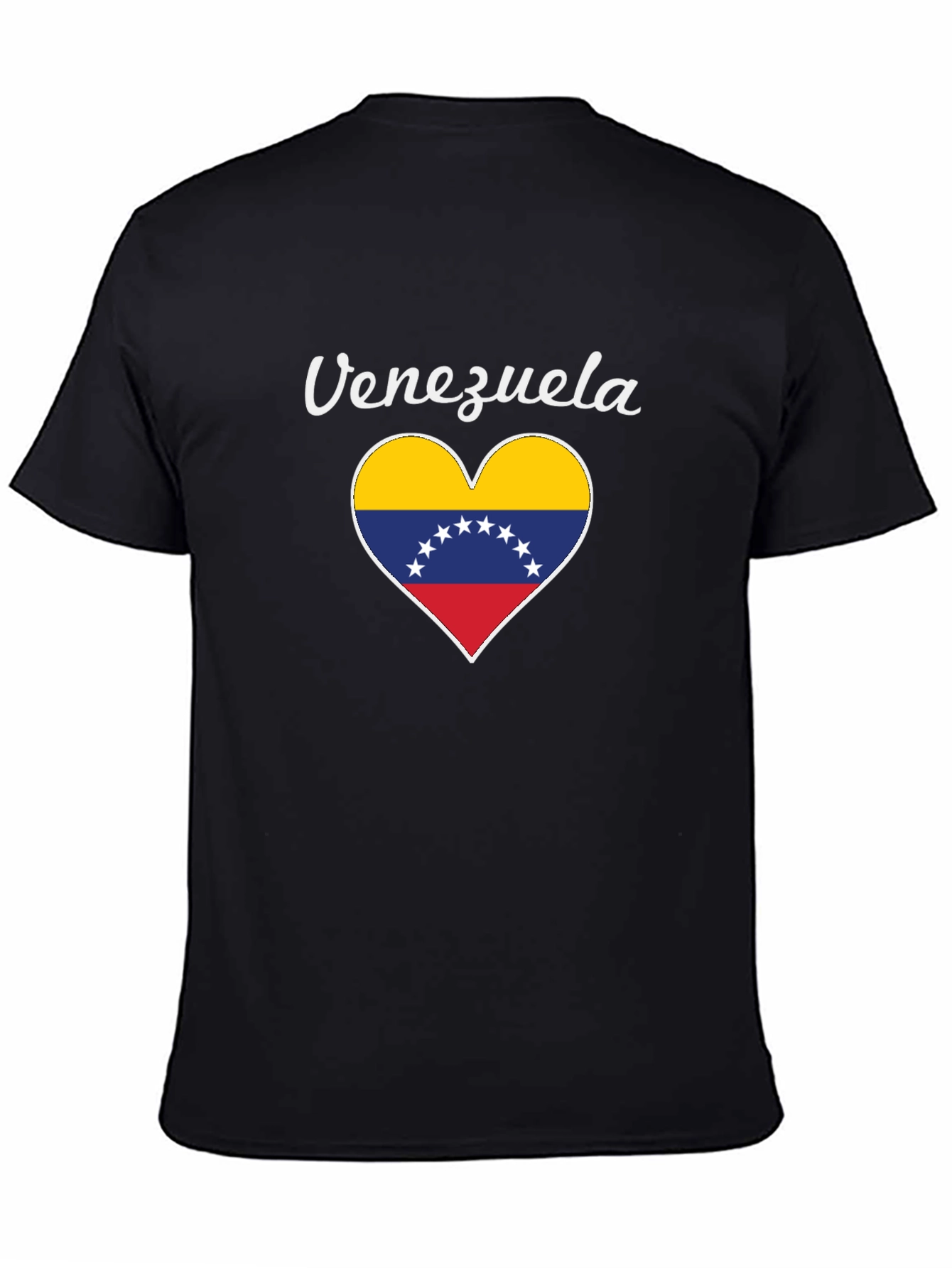 Venezuela Heart Flag Graphic Tee - Black