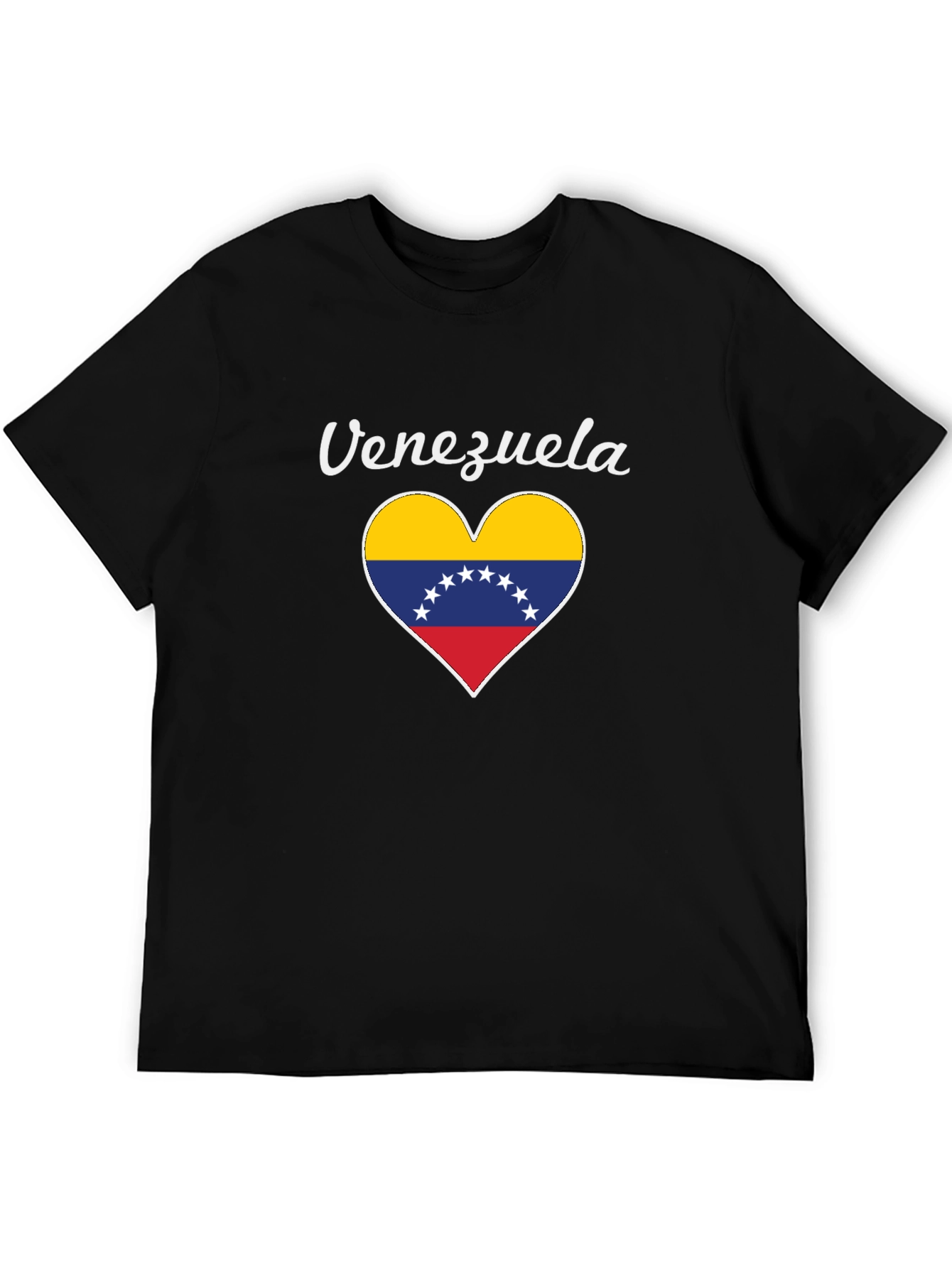 Venezuela Heart Flag Graphic Tee - Black