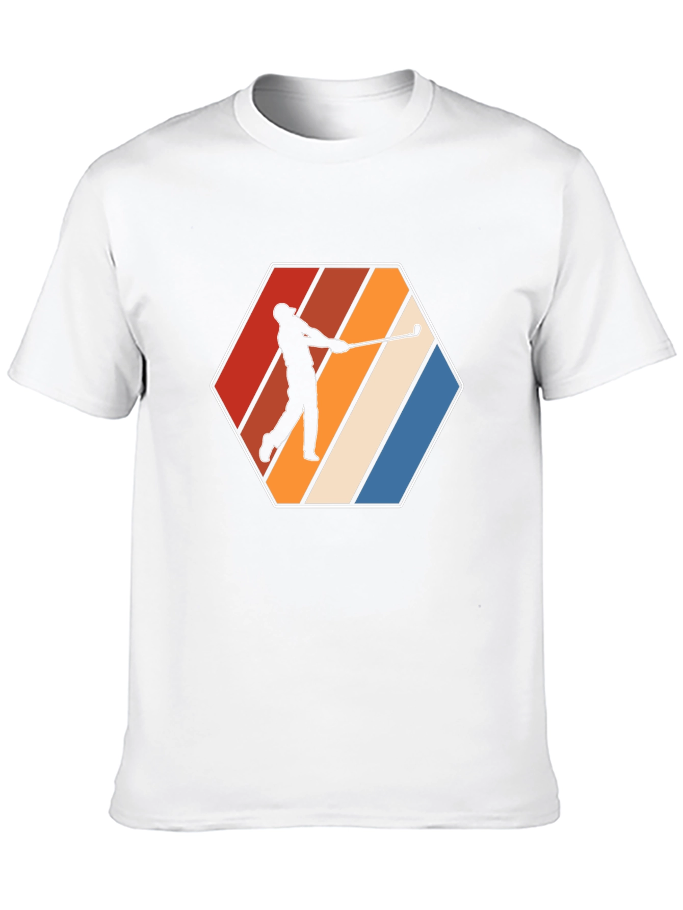Retro Golfer Tee - Hexagon Design - Classic Style