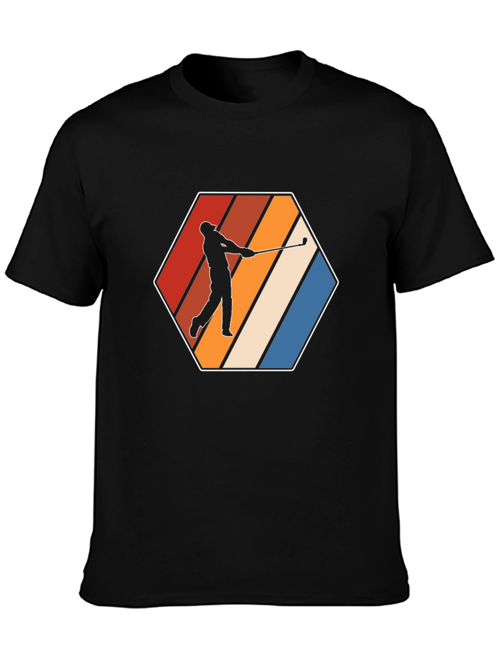 Retro Golfer Tee - Hexagon Design - Classic Style