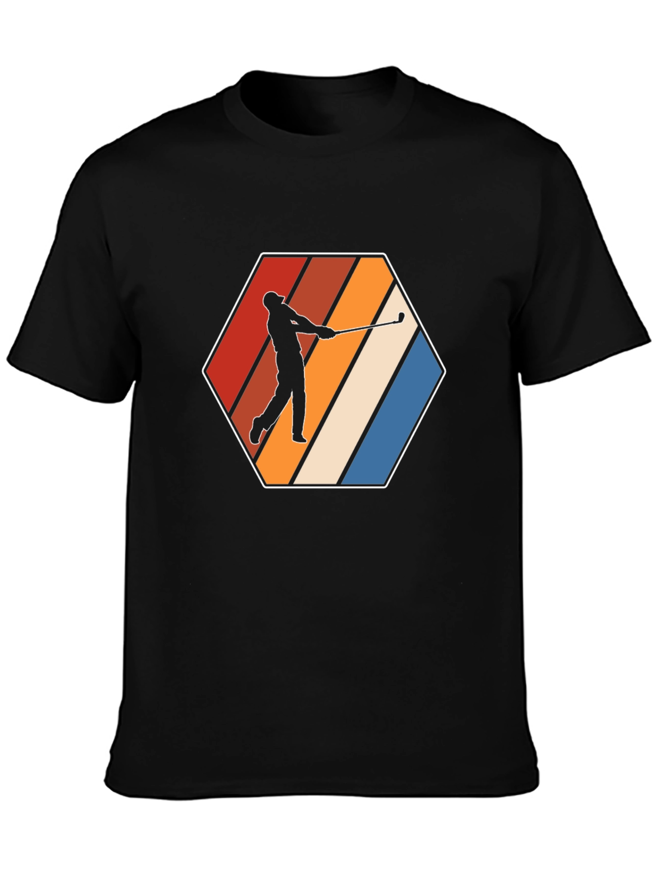 Retro Golfer Tee - Hexagon Design - Classic Style