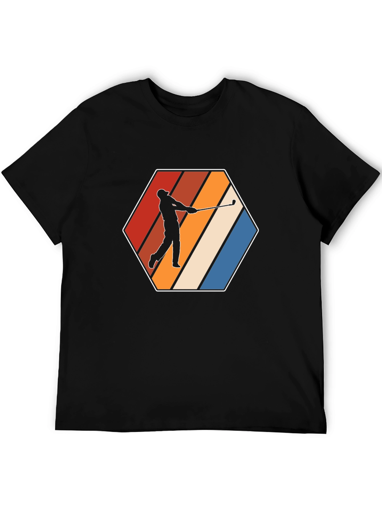 Retro Golfer Tee - Hexagon Design - Classic Style