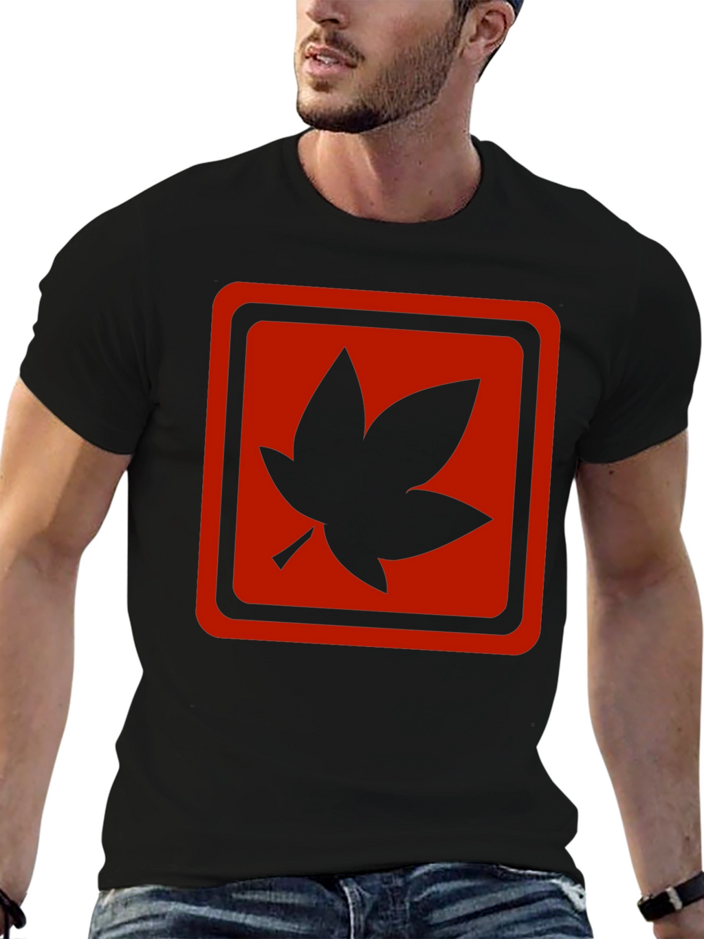 Maple Leaf Graphic T-Shirt - Black