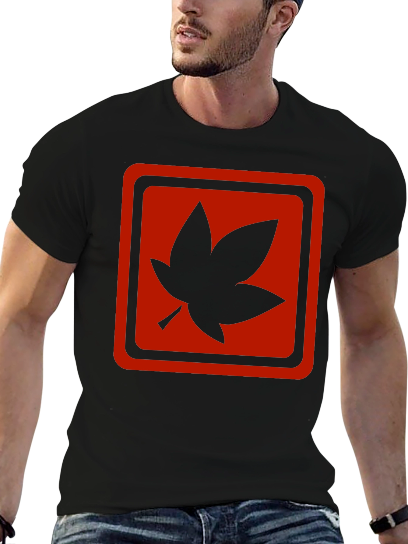 Maple Leaf Graphic T-Shirt - Black
