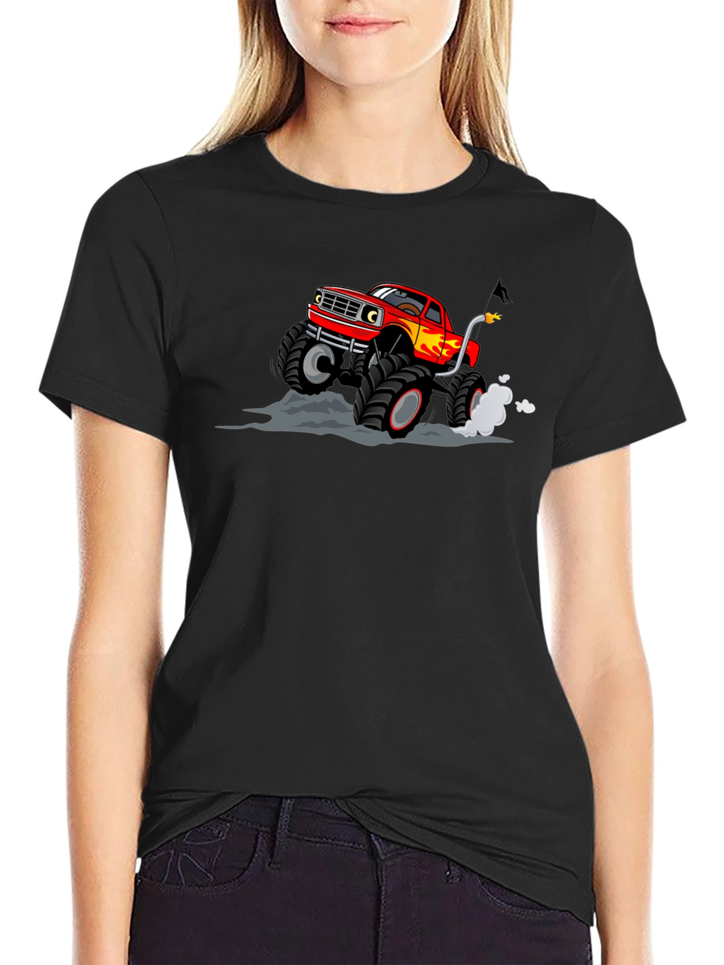 Monster Truck Graphic T-Shirt - Black Cotton Tee