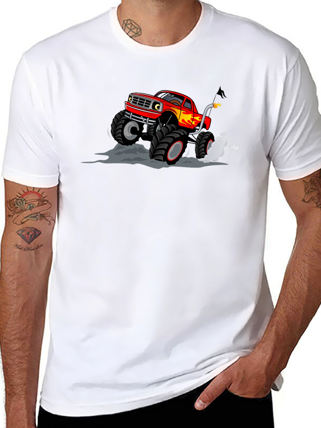 Monster Truck Graphic T-Shirt - Black Cotton Tee